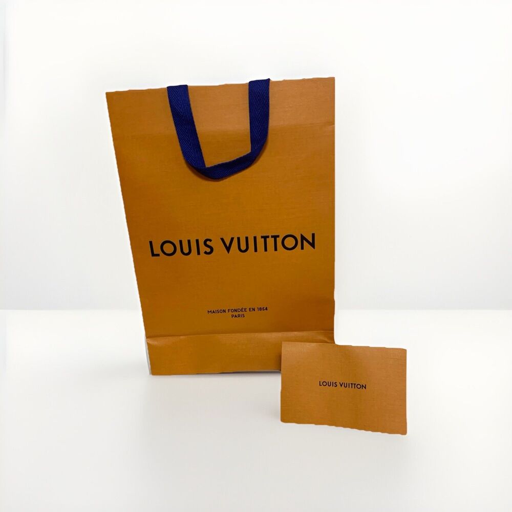 LOUIS VUITTON Authentic Paper Gift Shopping Bag SIZE 13x9.5x3.5 W/ Card